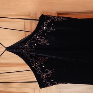 Stunning Black Velvet Gown Dress Size 3/4